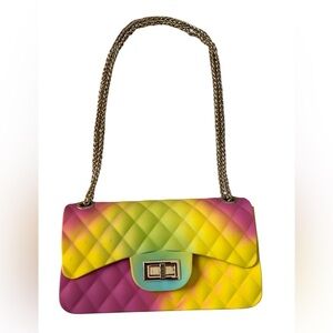 Pre-owned Small 
Rainbow Jelly Purse, Colorful Shoulder Bags